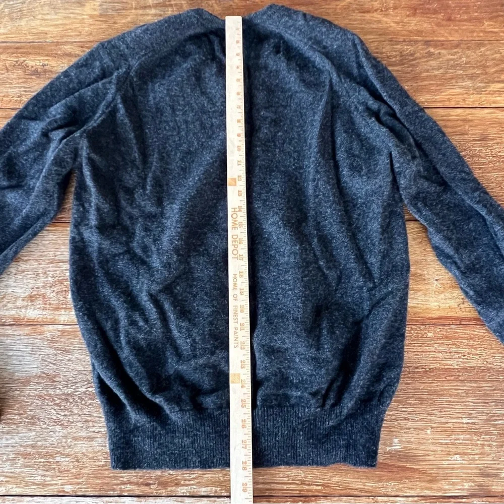 Vintage LL Bean Virgin LambsWool V-Neck Sweater Gray Made in USA XL Tall 1980s